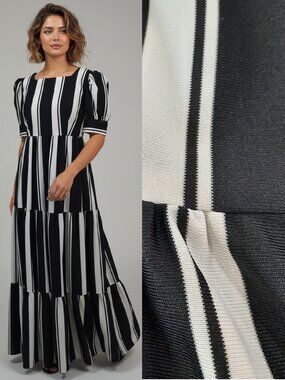 Vtg 70s handmade striped maxi dress